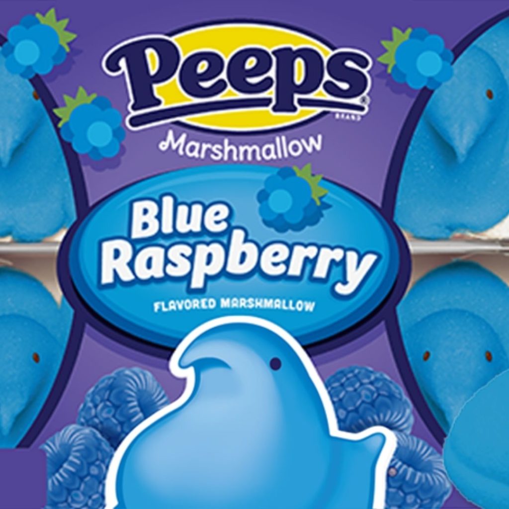 Blue Foods - blue raspberry peeps candy
