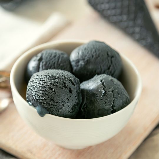 black foods - black charcoal ice cream